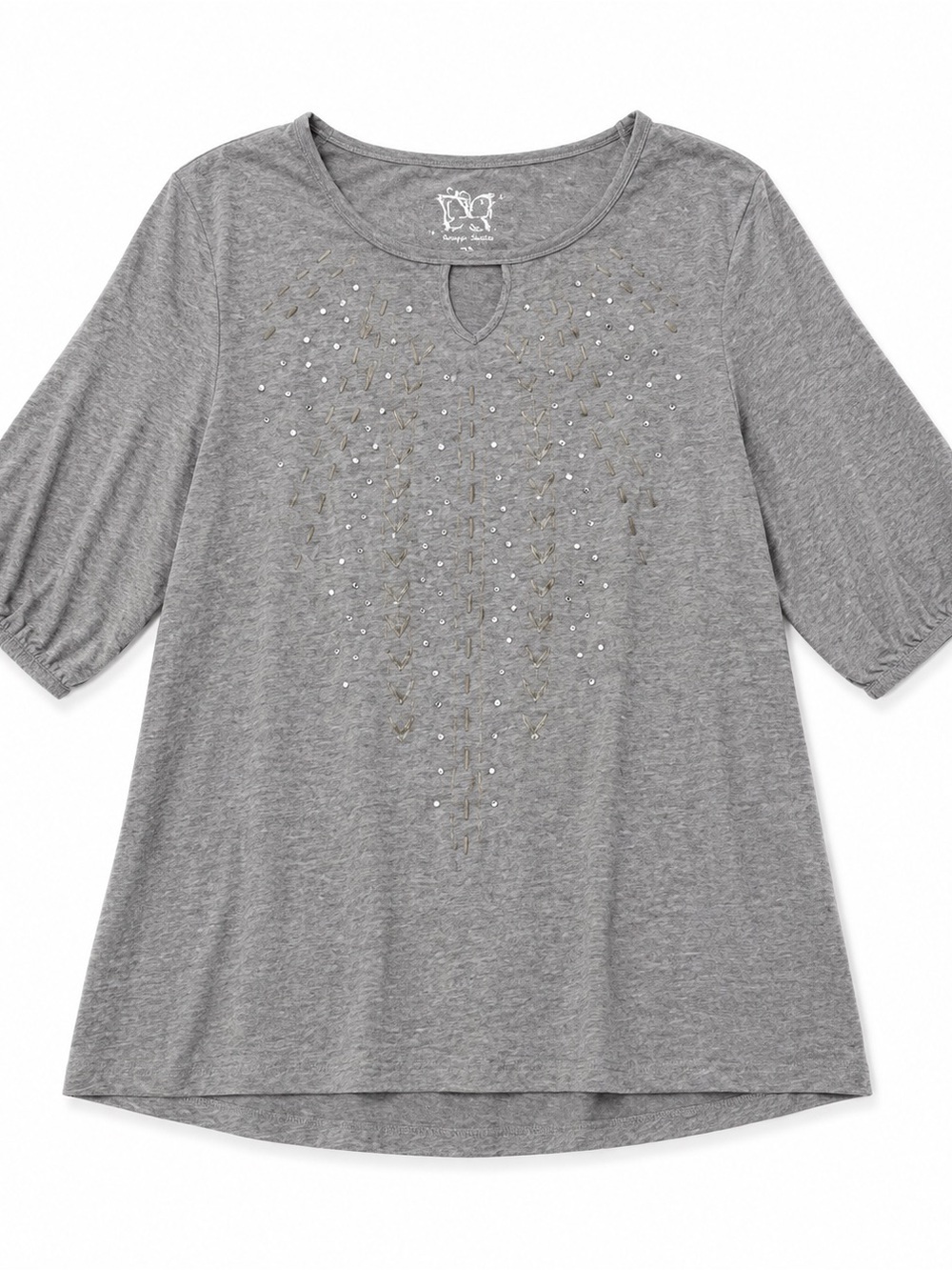 Just My Size Embellished Heather Gray Top | Size 1X | Great Condition